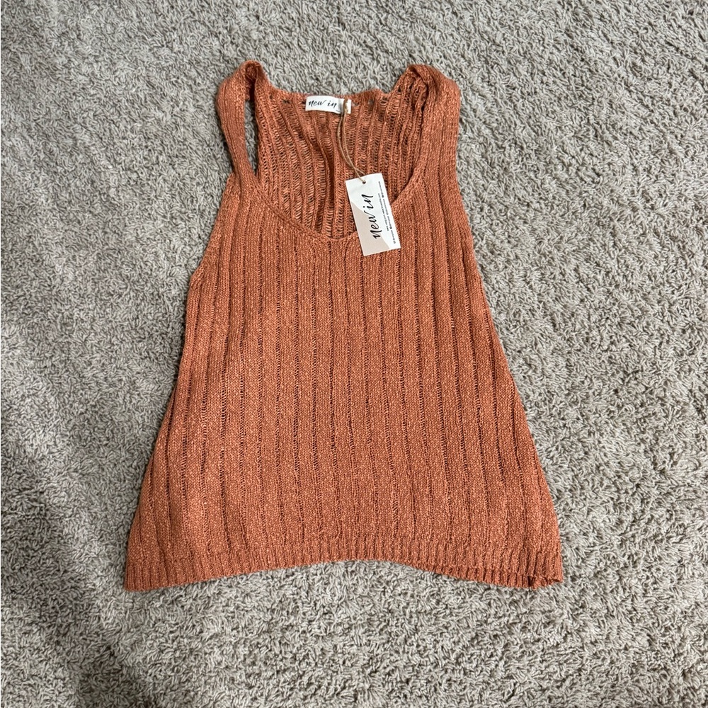 Rust Knit Tank Top